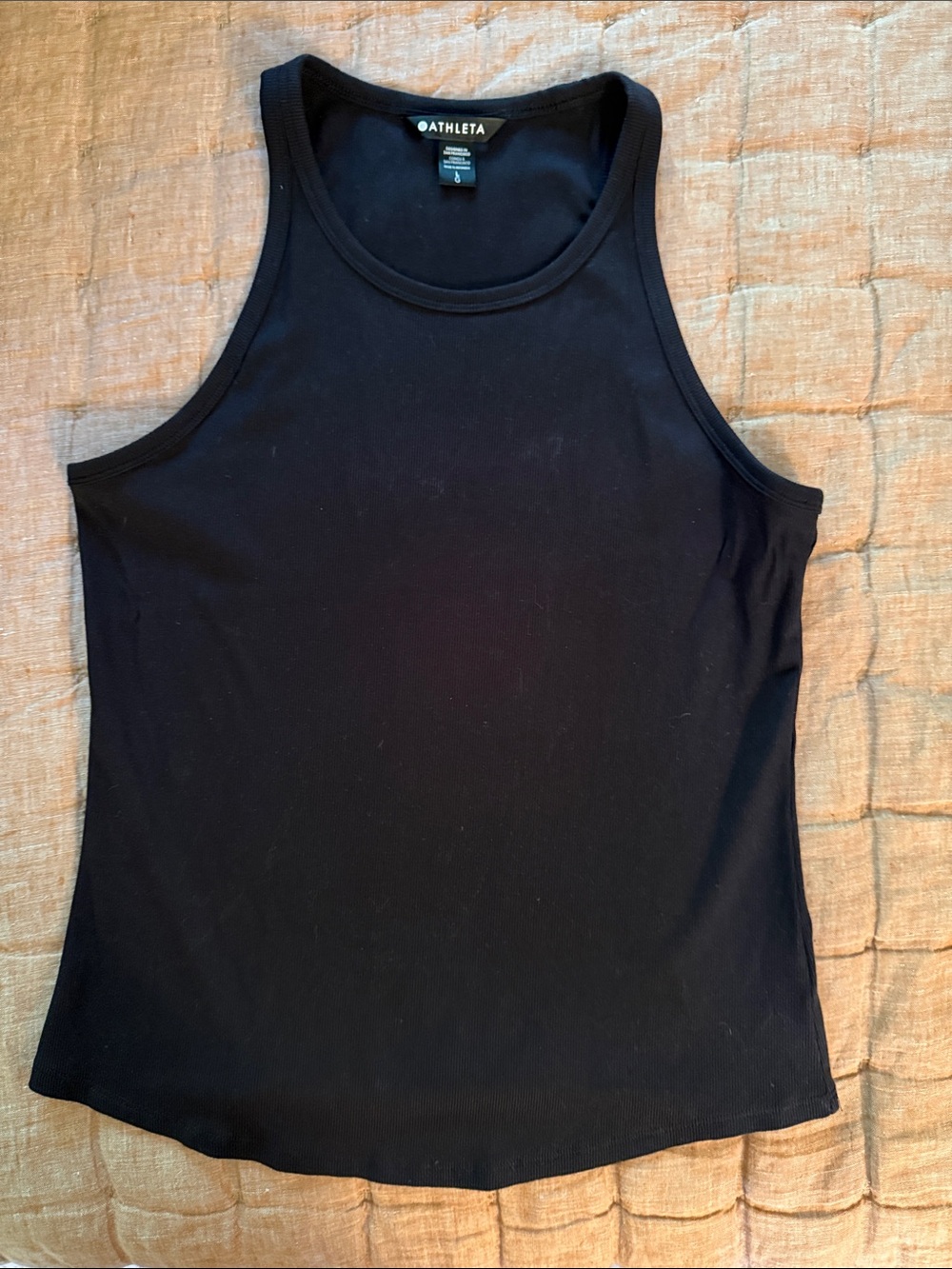 Athleta Signature Rib Black Racerback Tank-Size L
